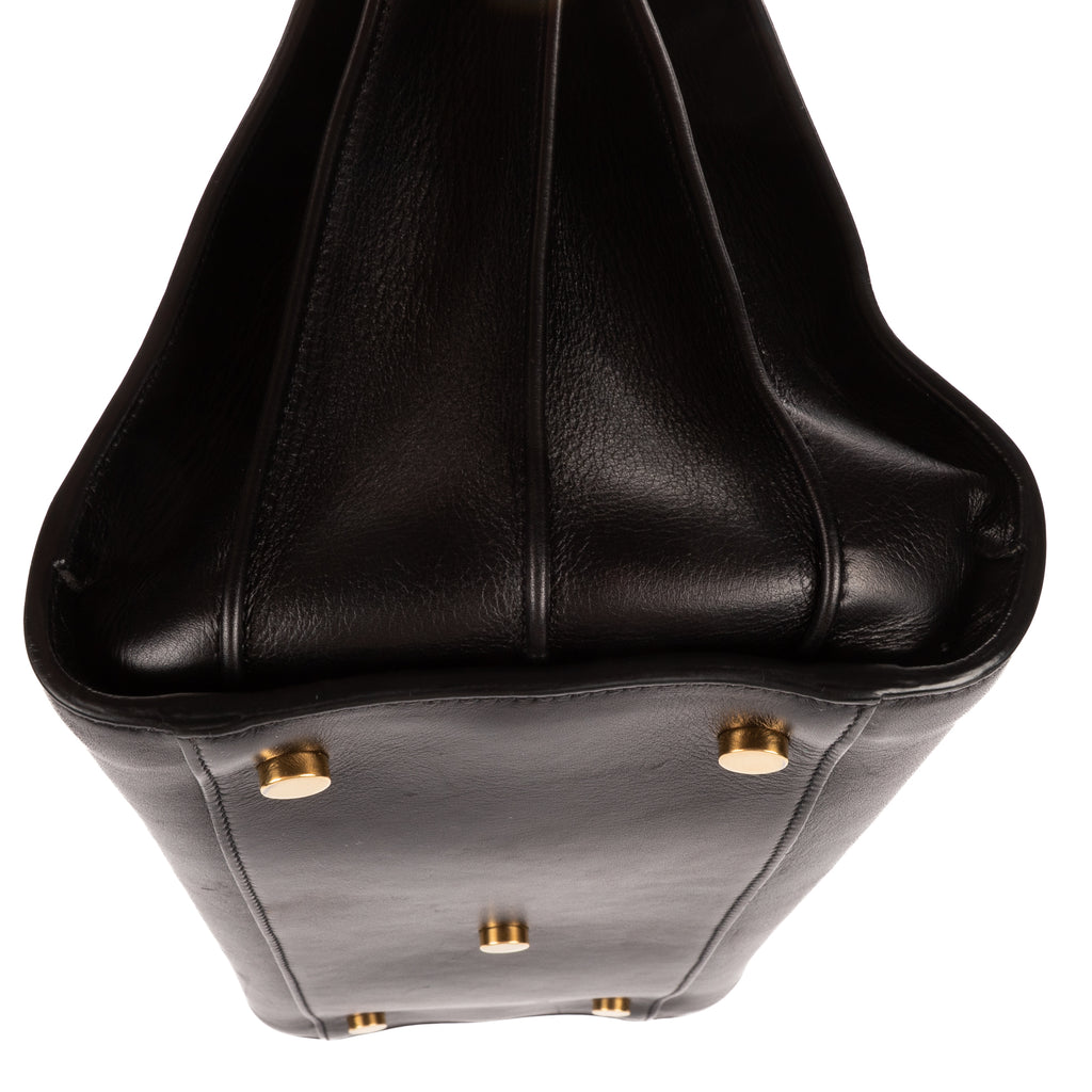 Shoulder Bag Sac de Jour Black Calfskin Leather