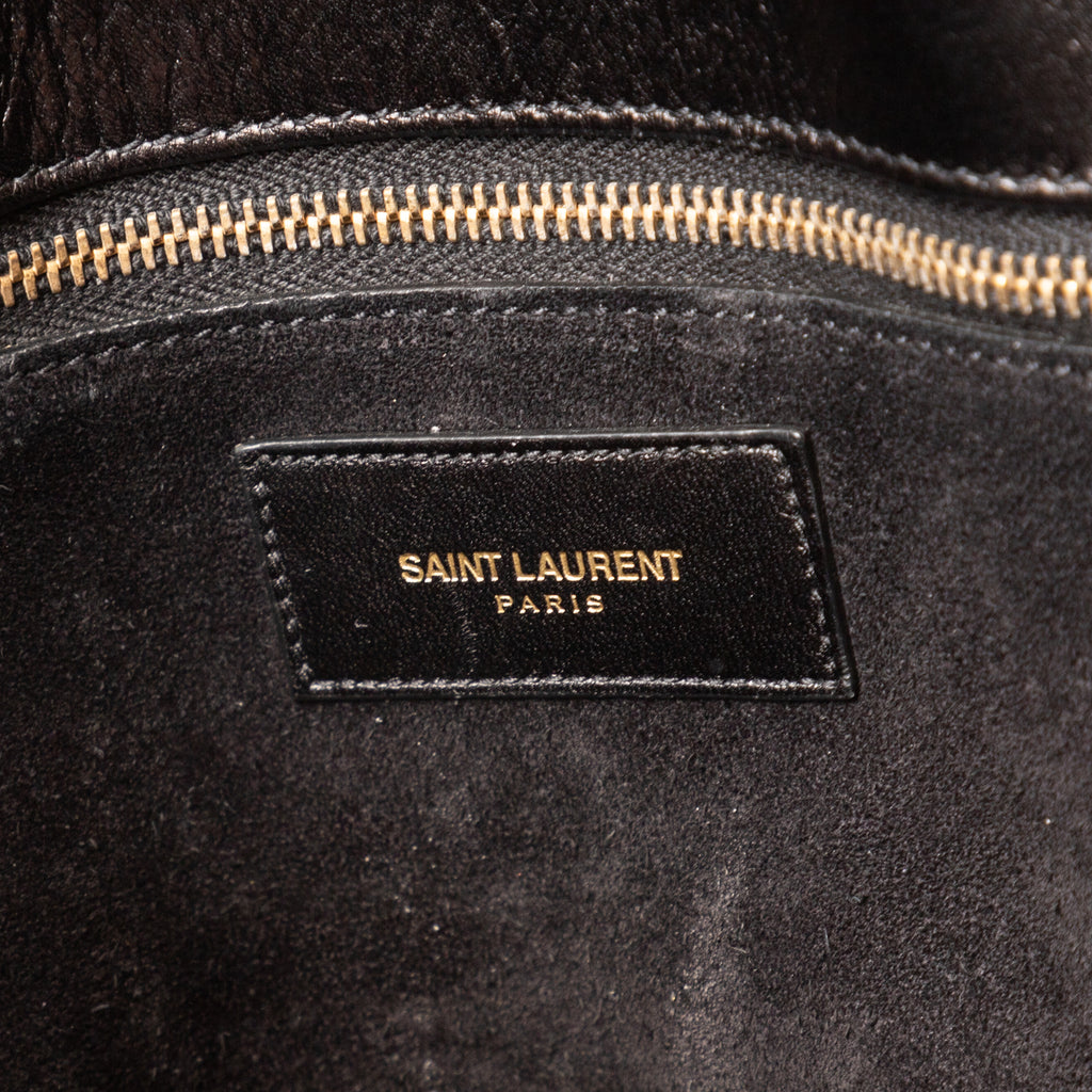 Shoulder Bag Sac de Jour Black Calfskin Leather