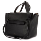Shoulder Bag Mini Belt Bag Black Grained Calfskin Leather