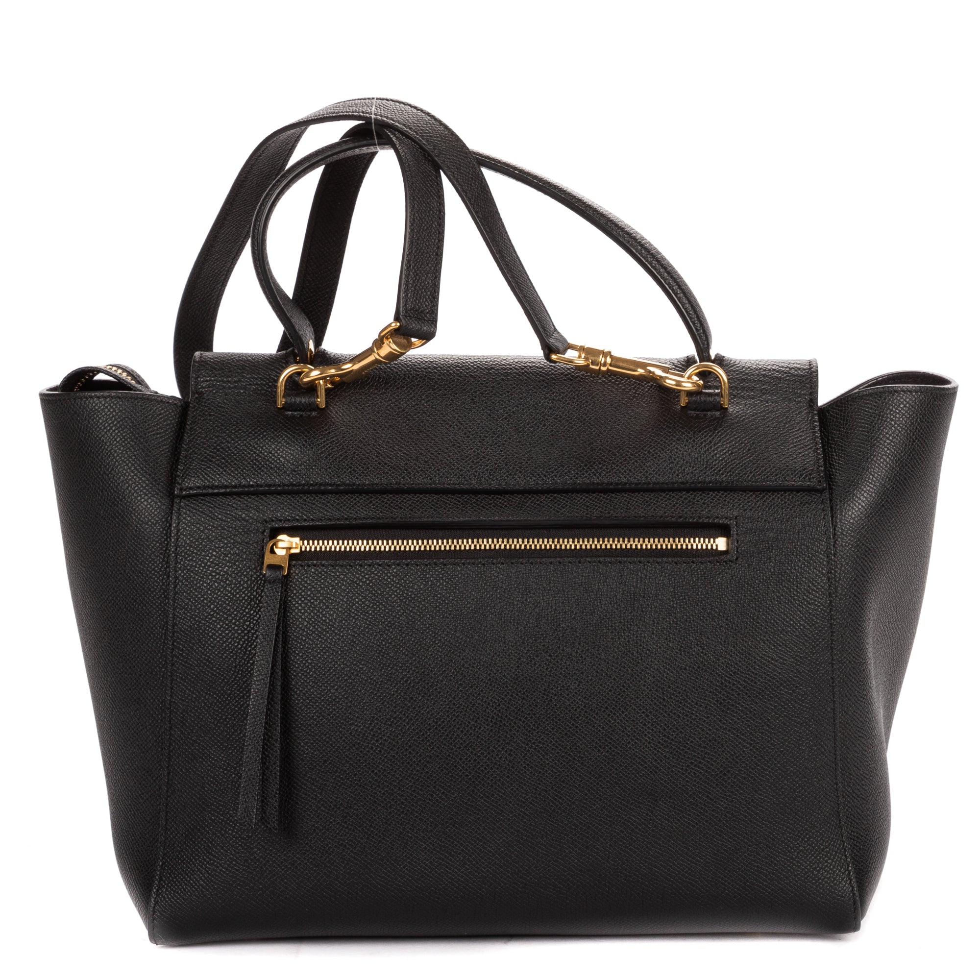 Shoulder Bag Mini Belt Bag Black Grained Calfskin Leather