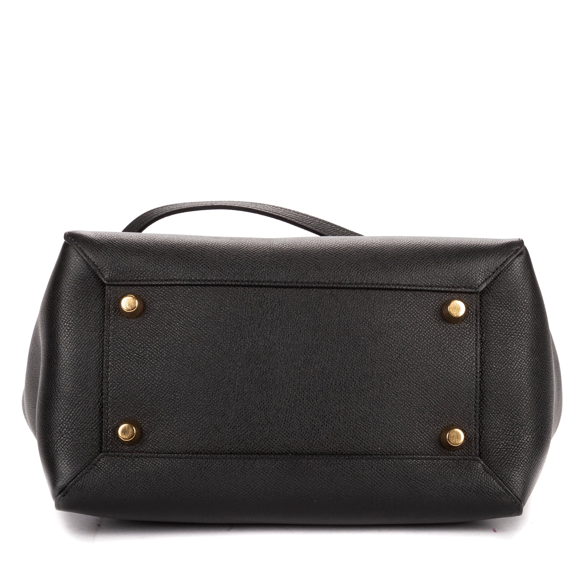 Shoulder Bag Mini Belt Bag Black Grained Calfskin Leather