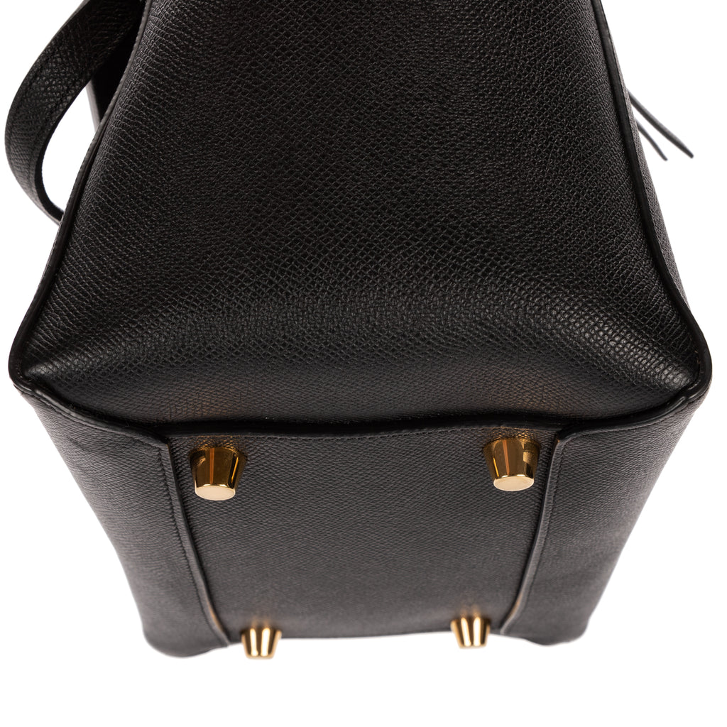 Shoulder Bag Mini Belt Bag Black Grained Calfskin Leather