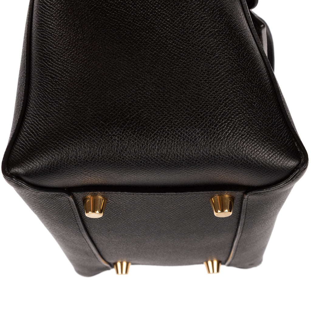 Shoulder Bag Mini Belt Bag Black Grained Calfskin Leather