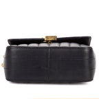 Shoulder Bag Vicky Chain Flap Crossbody Black Matelasse Calfskin Leather