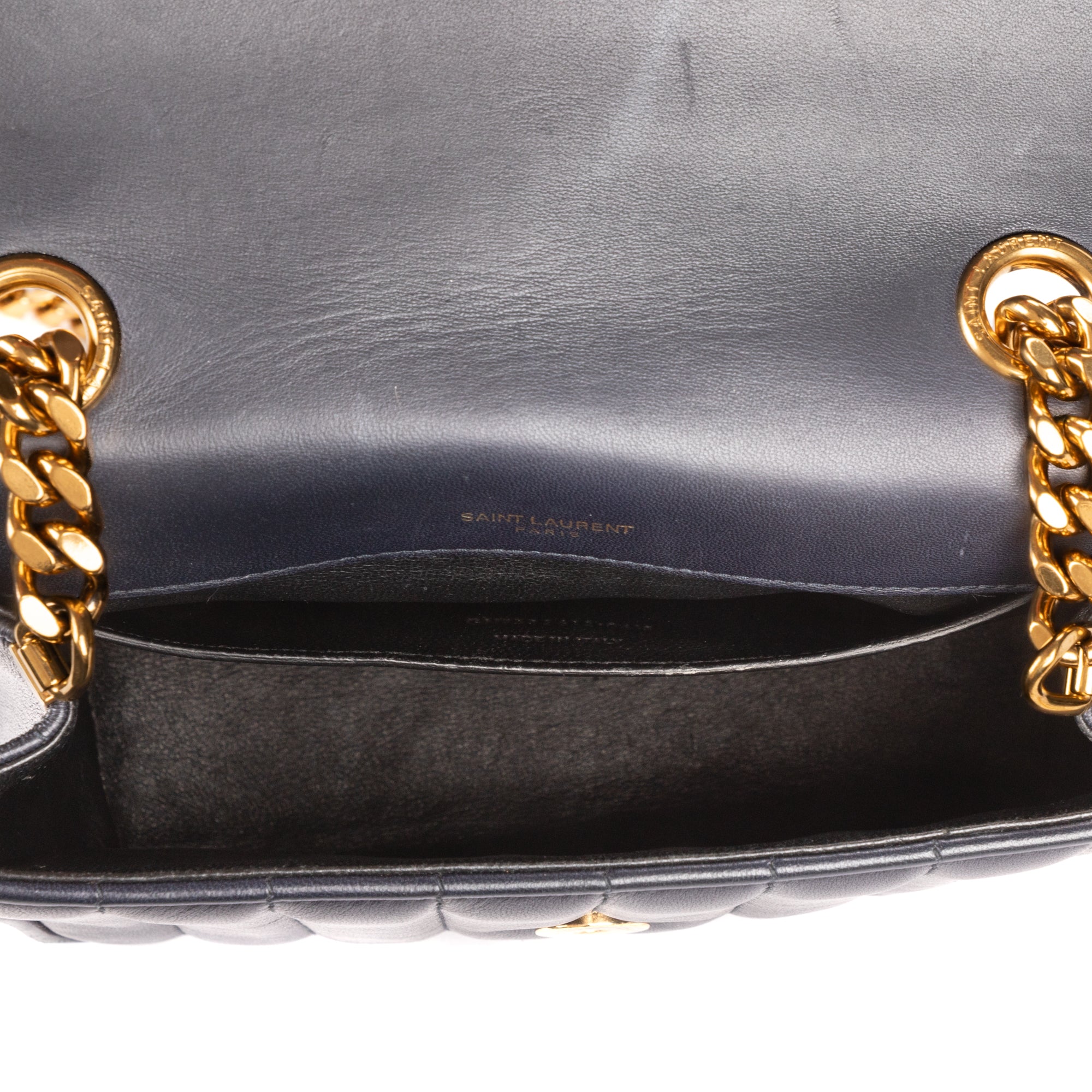Shoulder Bag Vicky Chain Flap Crossbody Black Matelasse Calfskin Leather