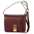 Shoulder Bag Small Classic Box Small Burgundy Smooth Calfskin Leather