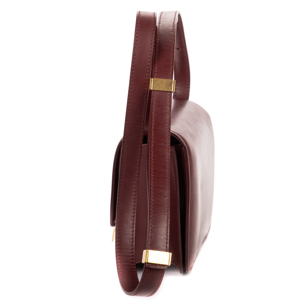 Shoulder Bag Small Classic Box Small Burgundy Smooth Calfskin Leather