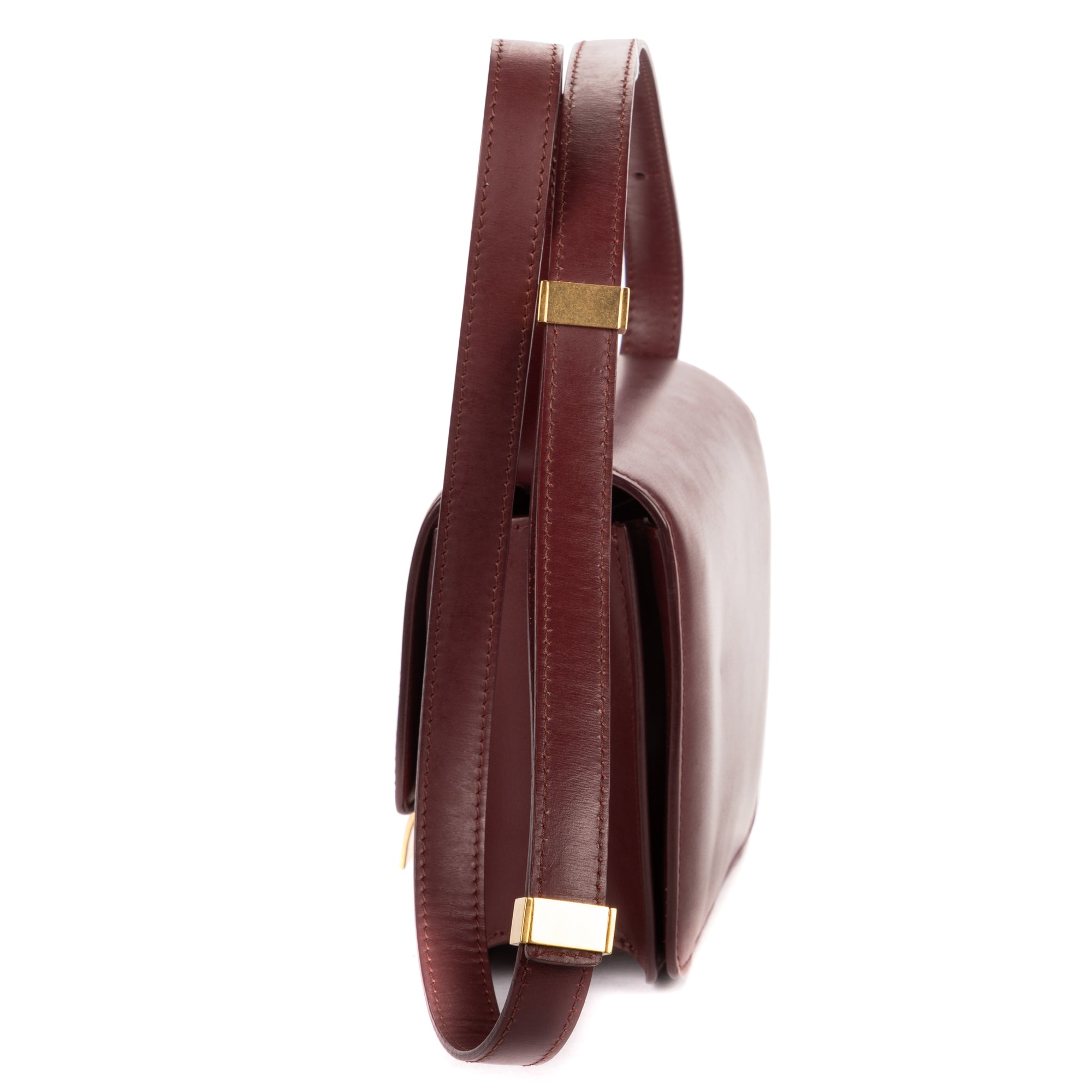 Shoulder Bag Small Classic Box Small Burgundy Smooth Calfskin Leather