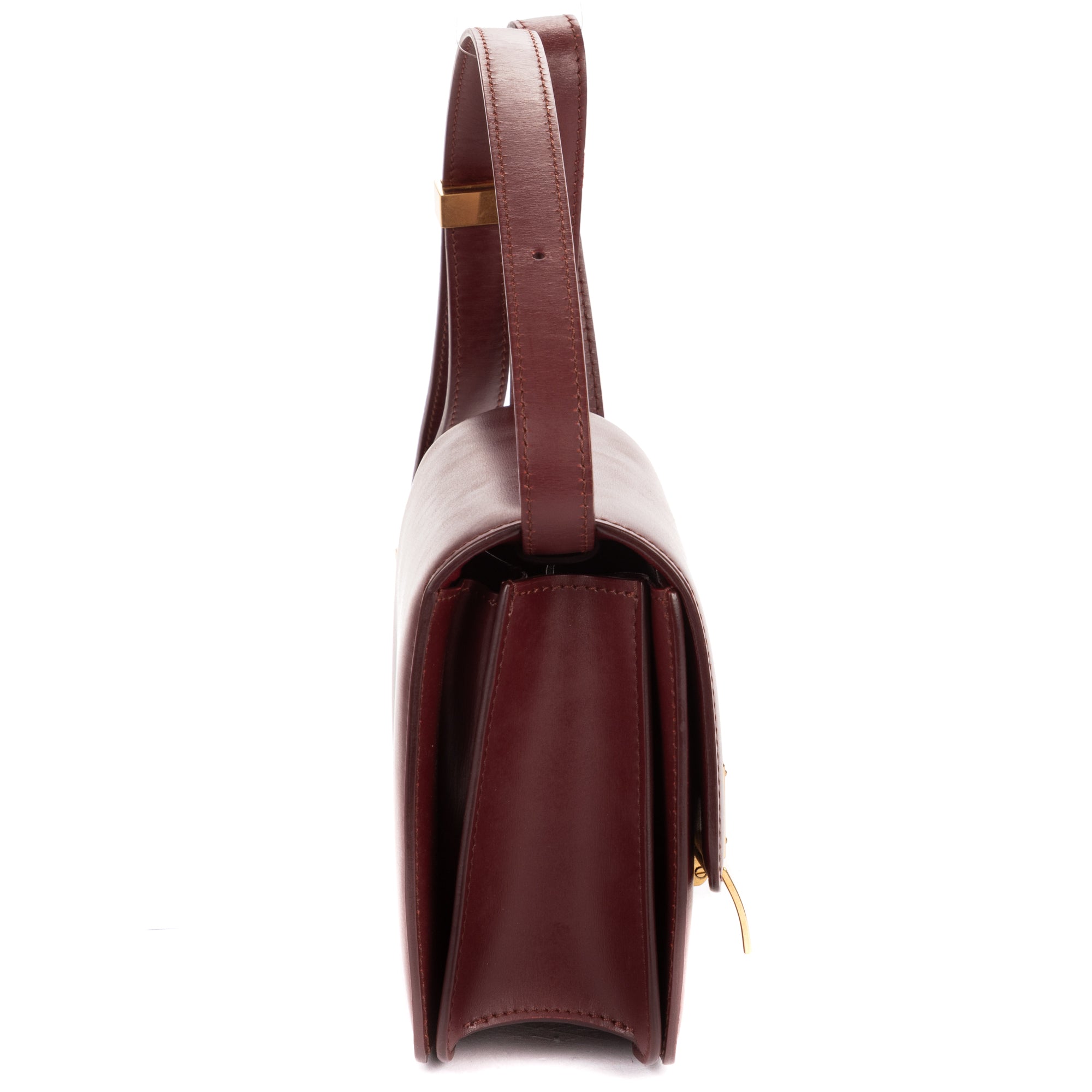 Shoulder Bag Small Classic Box Small Burgundy Smooth Calfskin Leather