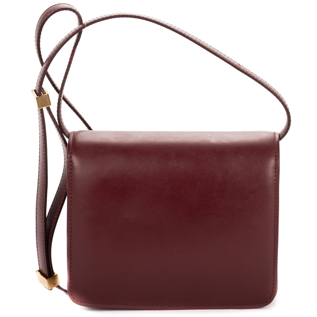 Shoulder Bag Small Classic Box Small Burgundy Smooth Calfskin Leather