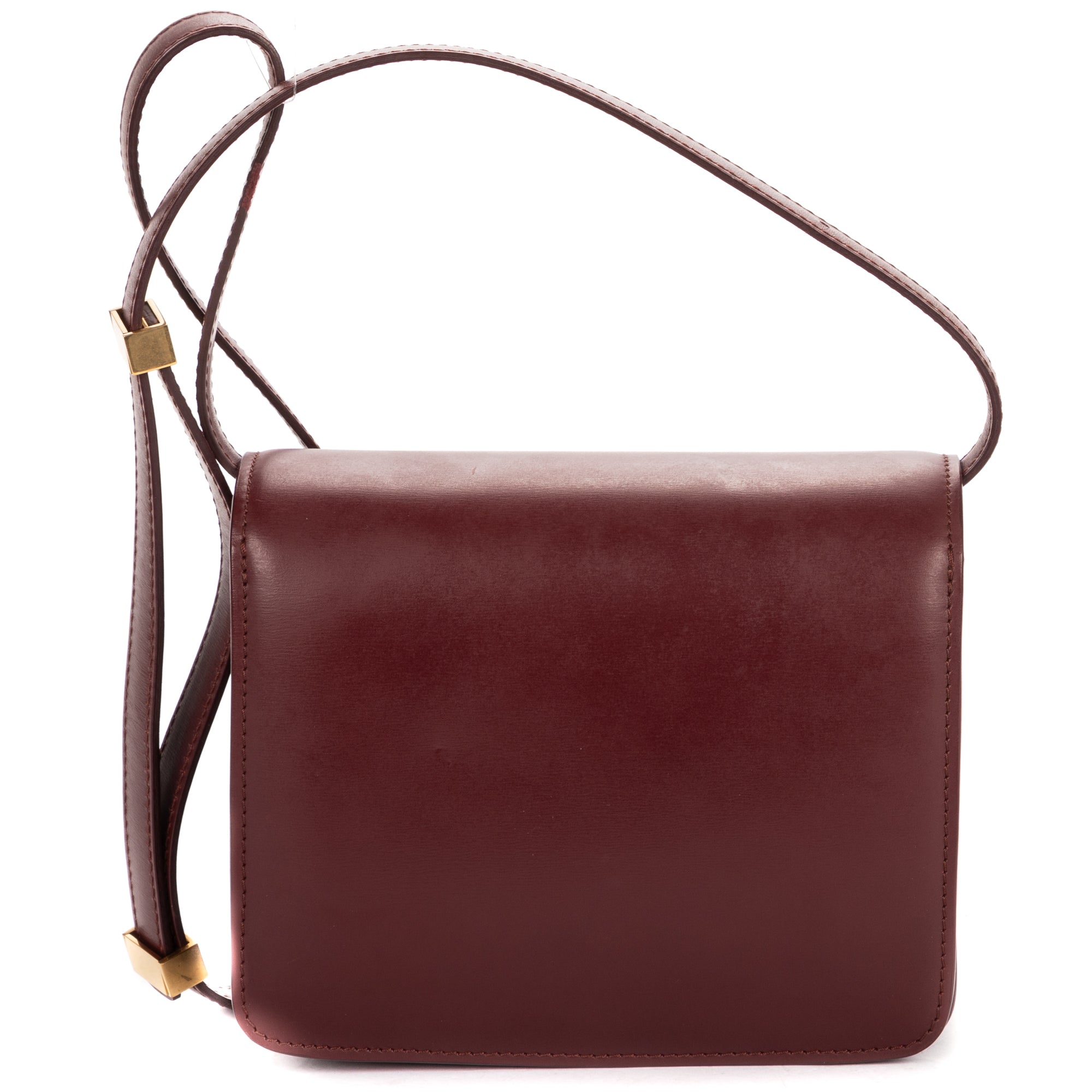 Shoulder Bag Small Classic Box Small Burgundy Smooth Calfskin Leather