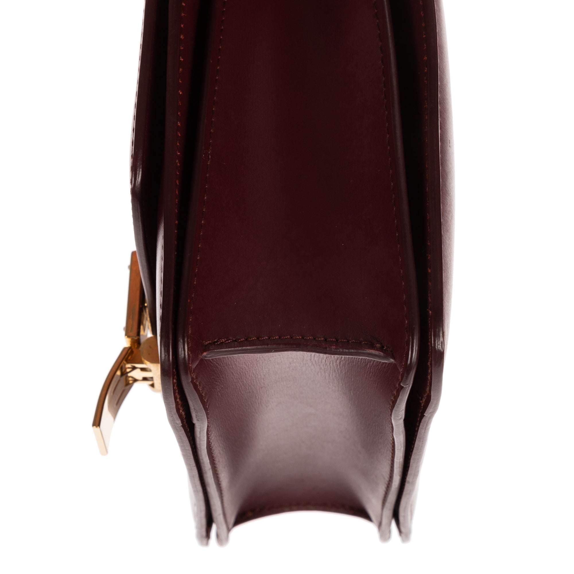 Shoulder Bag Small Classic Box Small Burgundy Smooth Calfskin Leather
