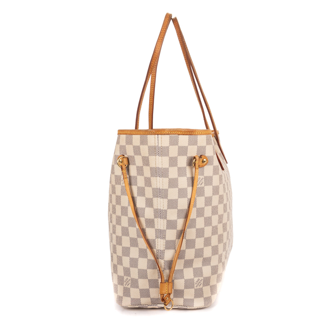 Shoulder Bag Neverfull MM Ivory Damier Azur