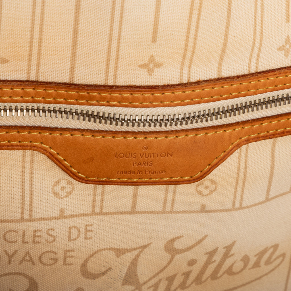 Shoulder Bag Neverfull MM Ivory Damier Azur