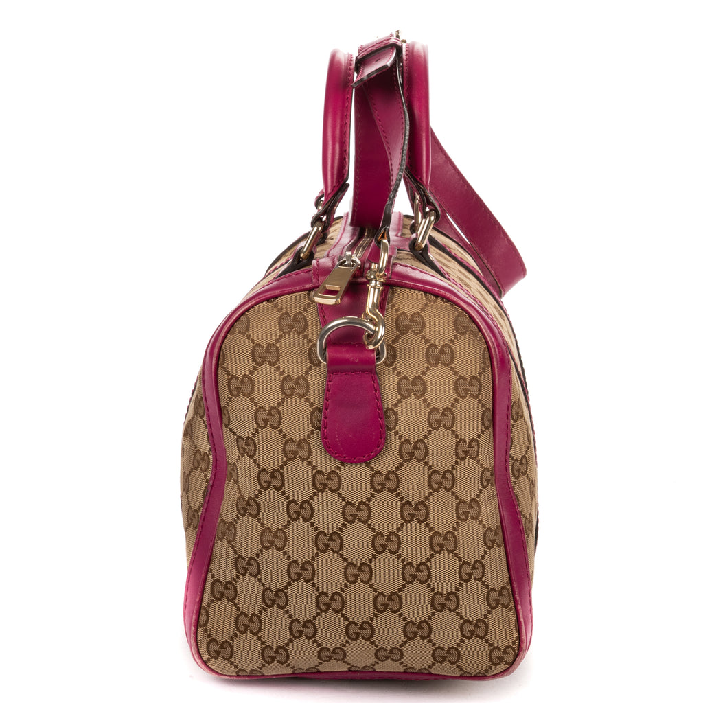 Shoulder Bag Abbey Boston Beige Monogrammed Canvas