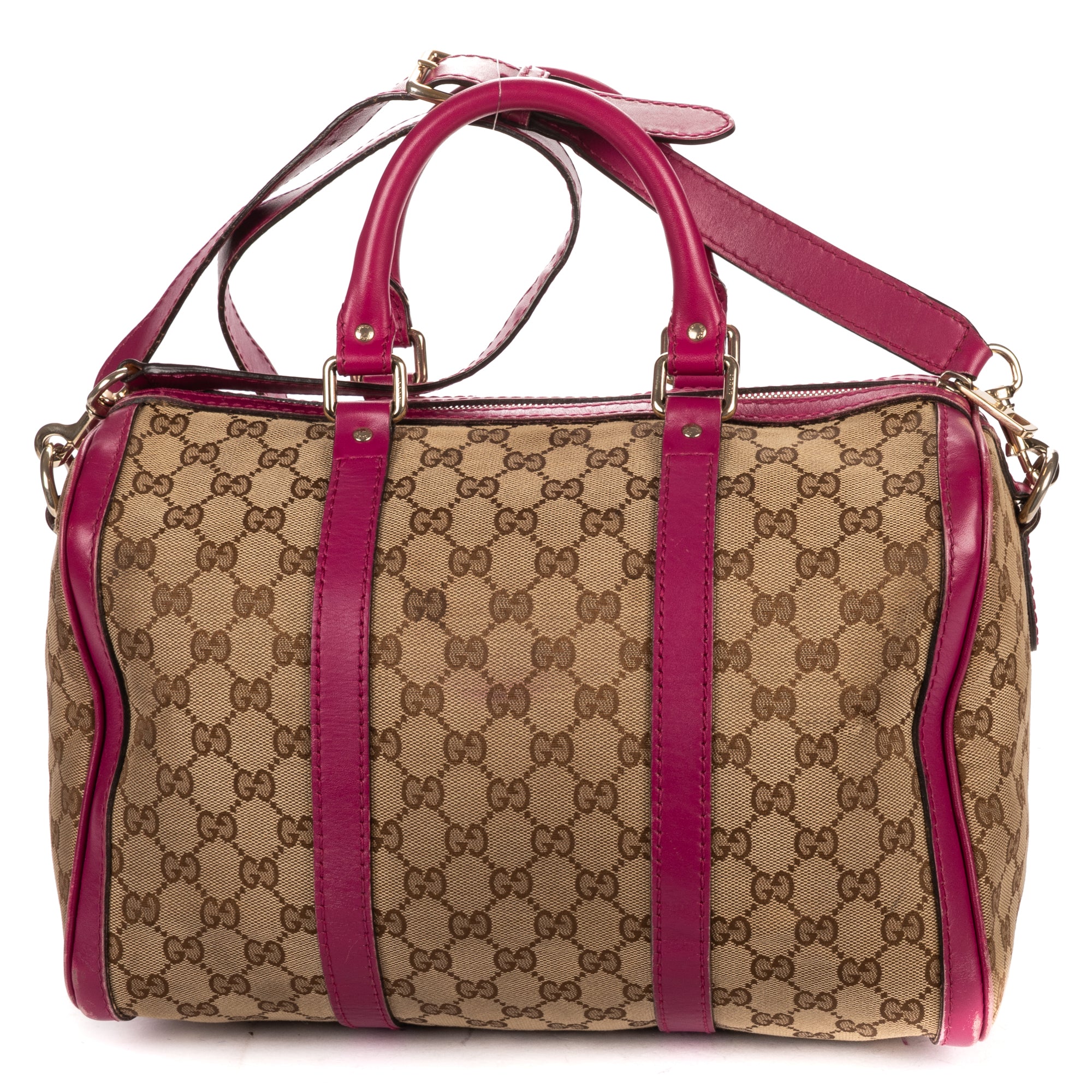 Shoulder Bag Abbey Boston Beige Monogrammed Canvas