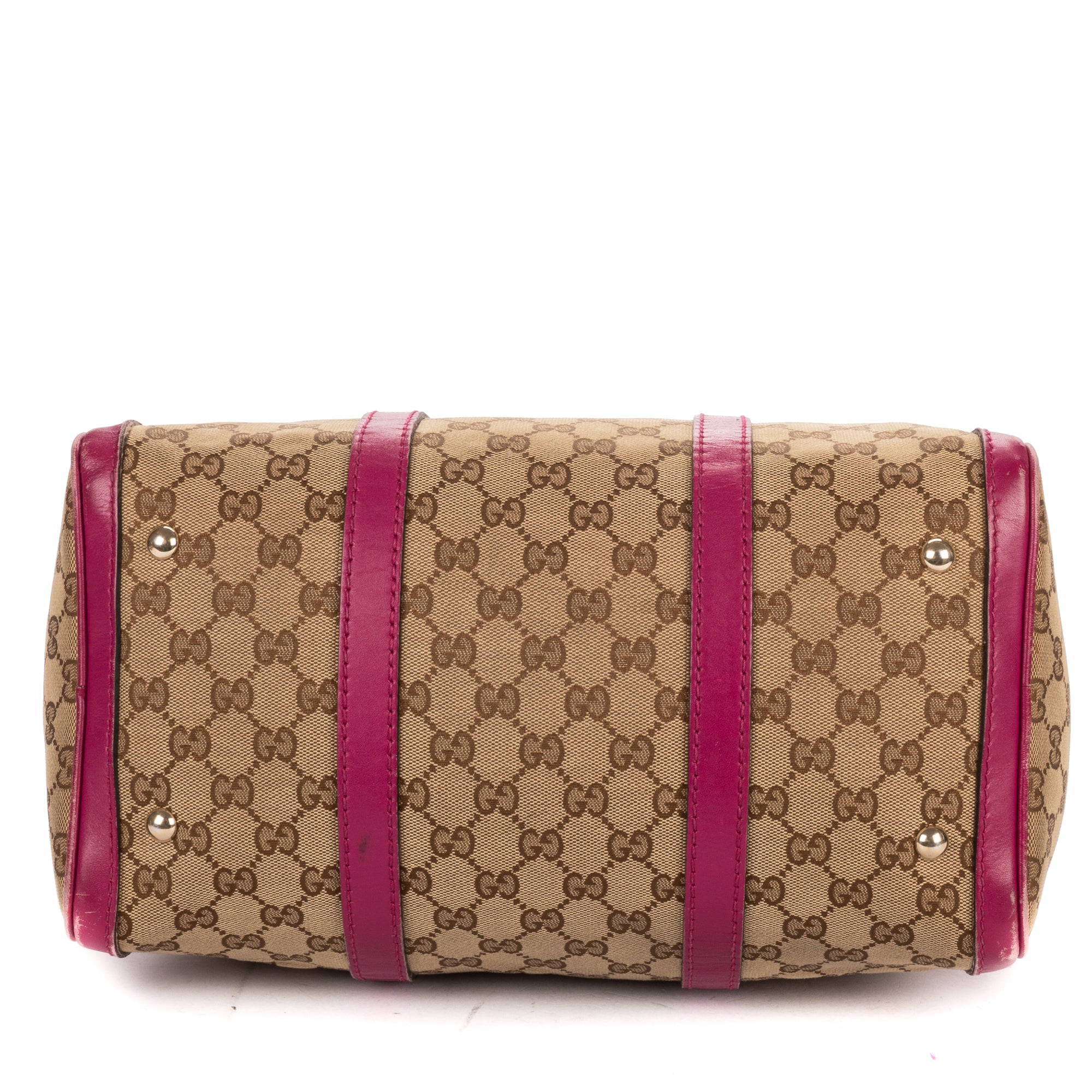 Shoulder Bag Abbey Boston Beige Monogrammed Canvas