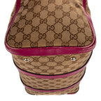 Shoulder Bag Abbey Boston Beige Monogrammed Canvas