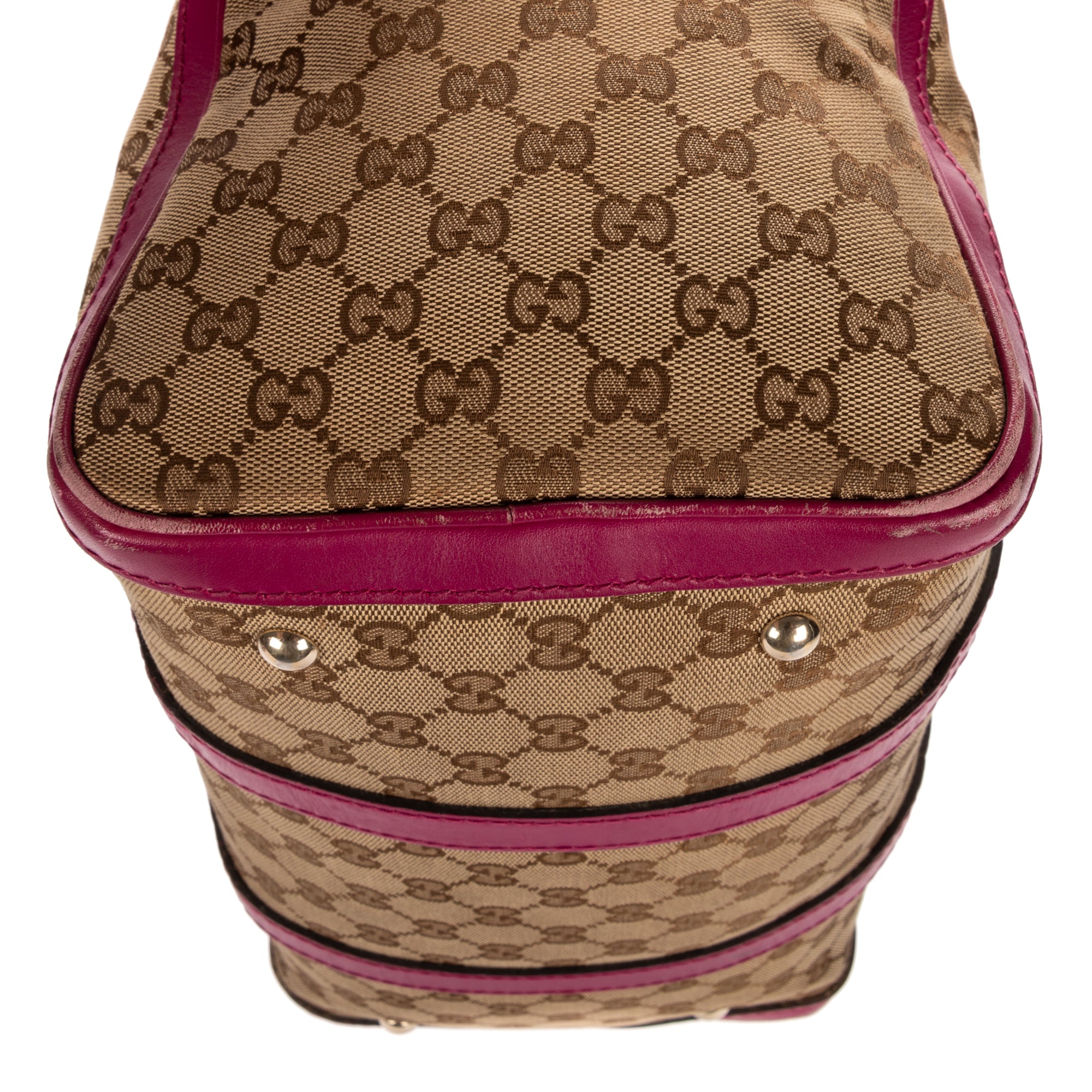 Shoulder Bag Abbey Boston Beige Monogrammed Canvas