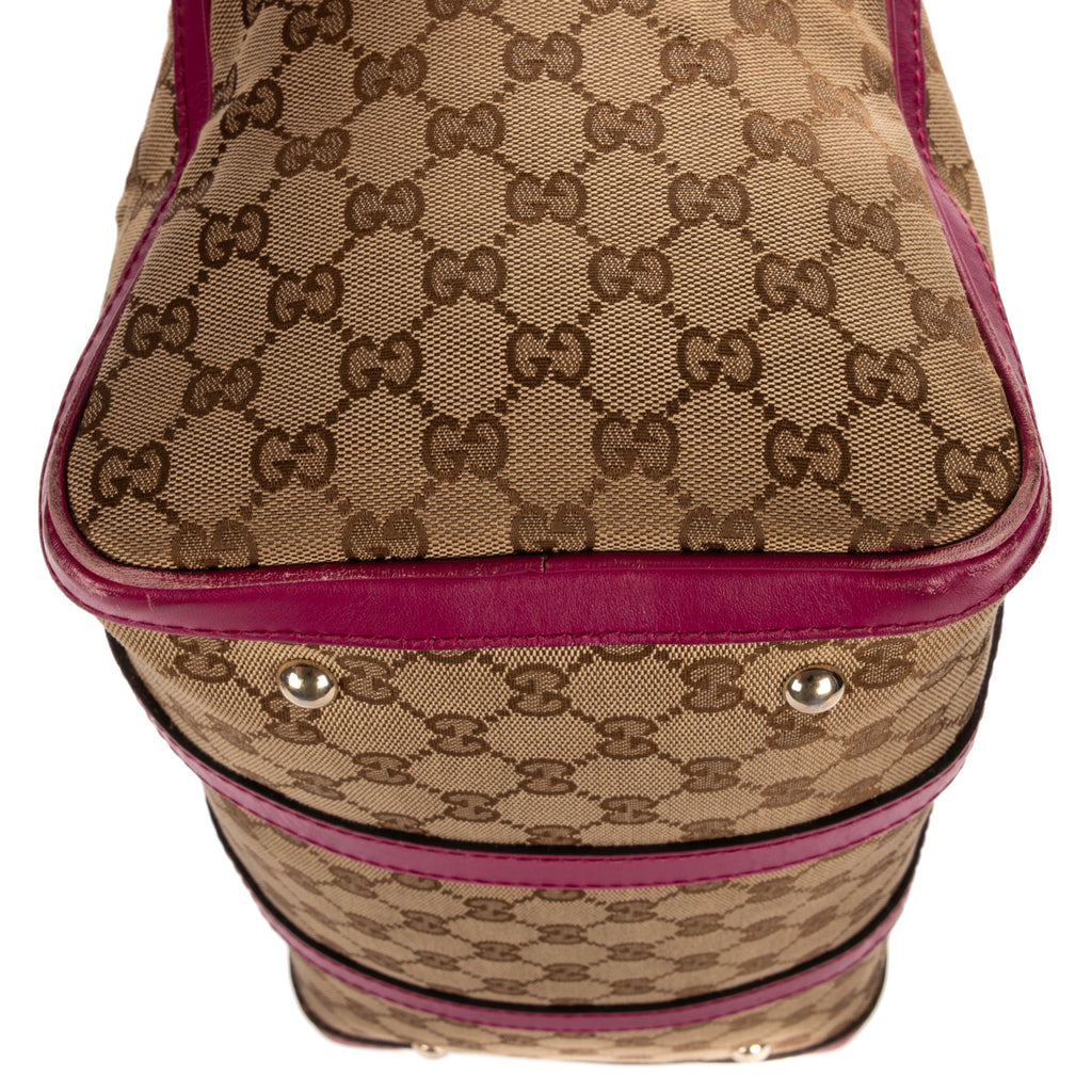 Shoulder Bag Abbey Boston Beige Monogrammed Canvas