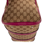 Shoulder Bag Abbey Boston Beige Monogrammed Canvas