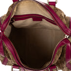 Shoulder Bag Abbey Boston Beige Monogrammed Canvas