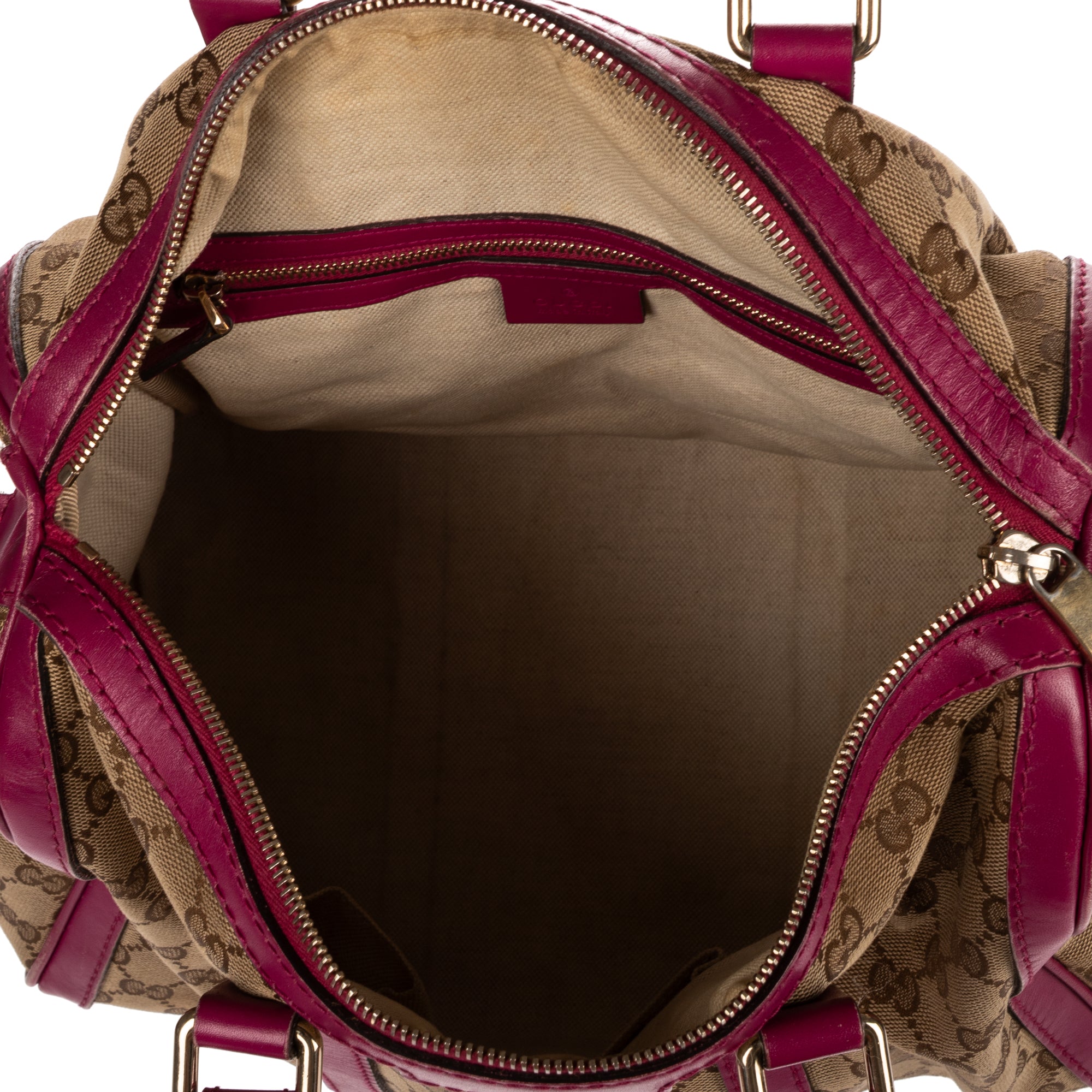 Shoulder Bag Abbey Boston Beige Monogrammed Canvas