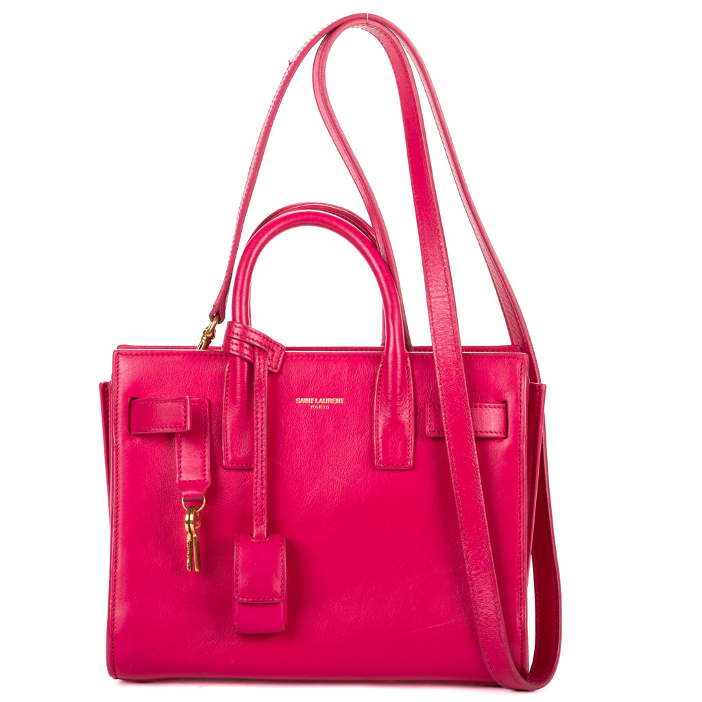 Shoulder Bag Nano Sac de Jour Pink Calfskin Leather