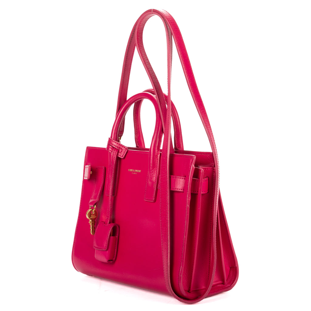 Shoulder Bag Nano Sac de Jour Pink Calfskin Leather