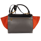 Shoulder Bag Medium Tricolor Trapeze Medium Orange Calfskin Leather