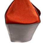 Shoulder Bag Medium Tricolor Trapeze Medium Orange Calfskin Leather