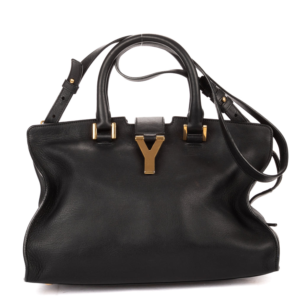 Shoulder Bag Small Cabas ChYc Small Black Calfskin Leather