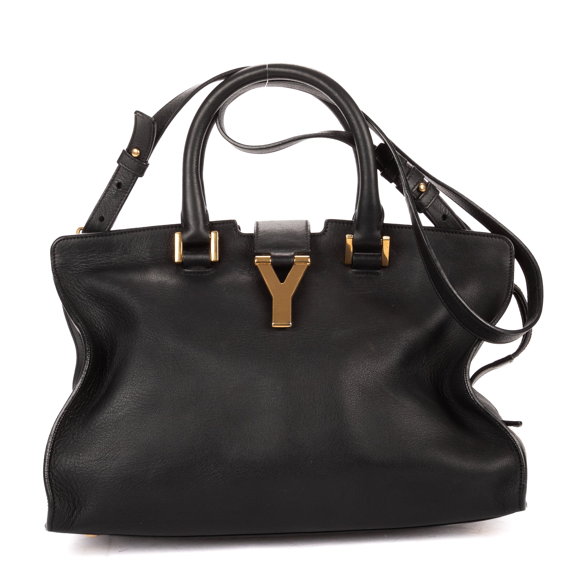 Shoulder Bag Small Cabas ChYc Small Black Calfskin Leather