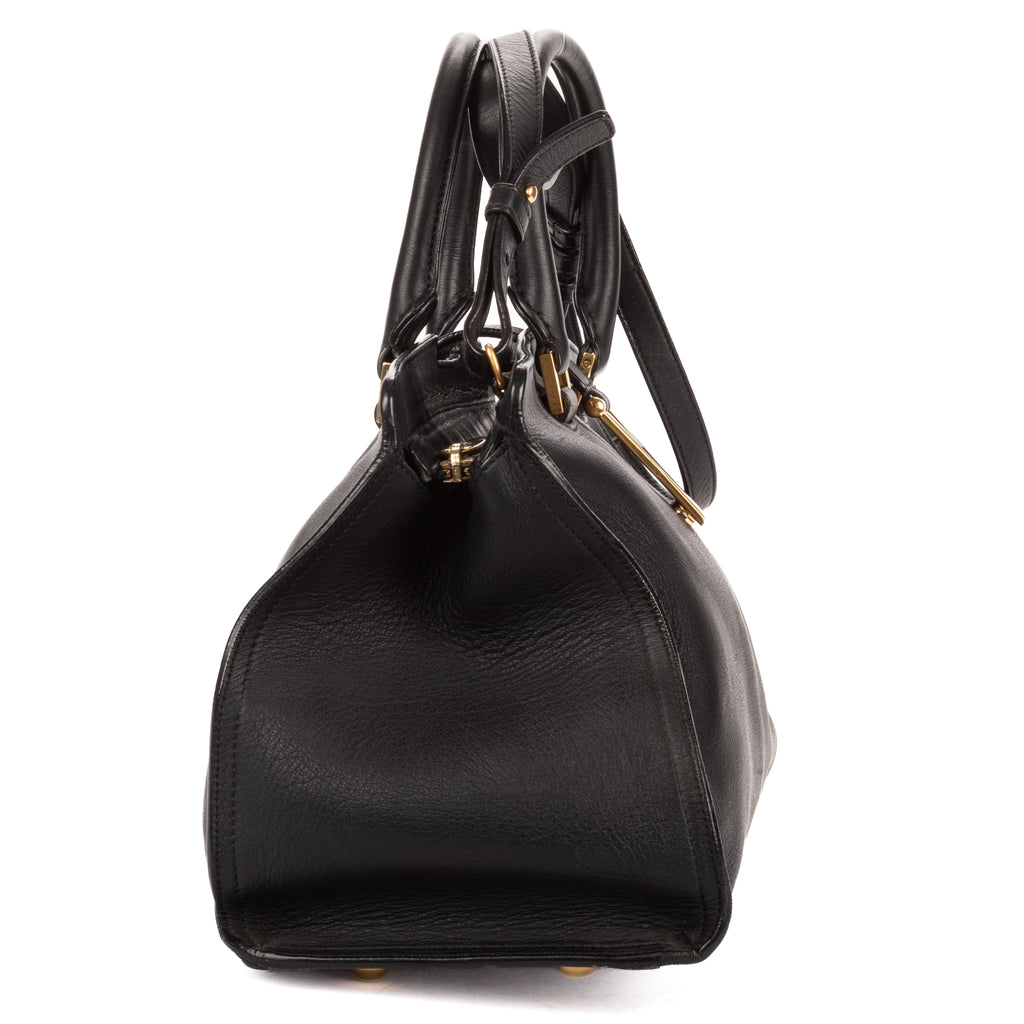 Shoulder Bag Small Cabas ChYc Small Black Calfskin Leather