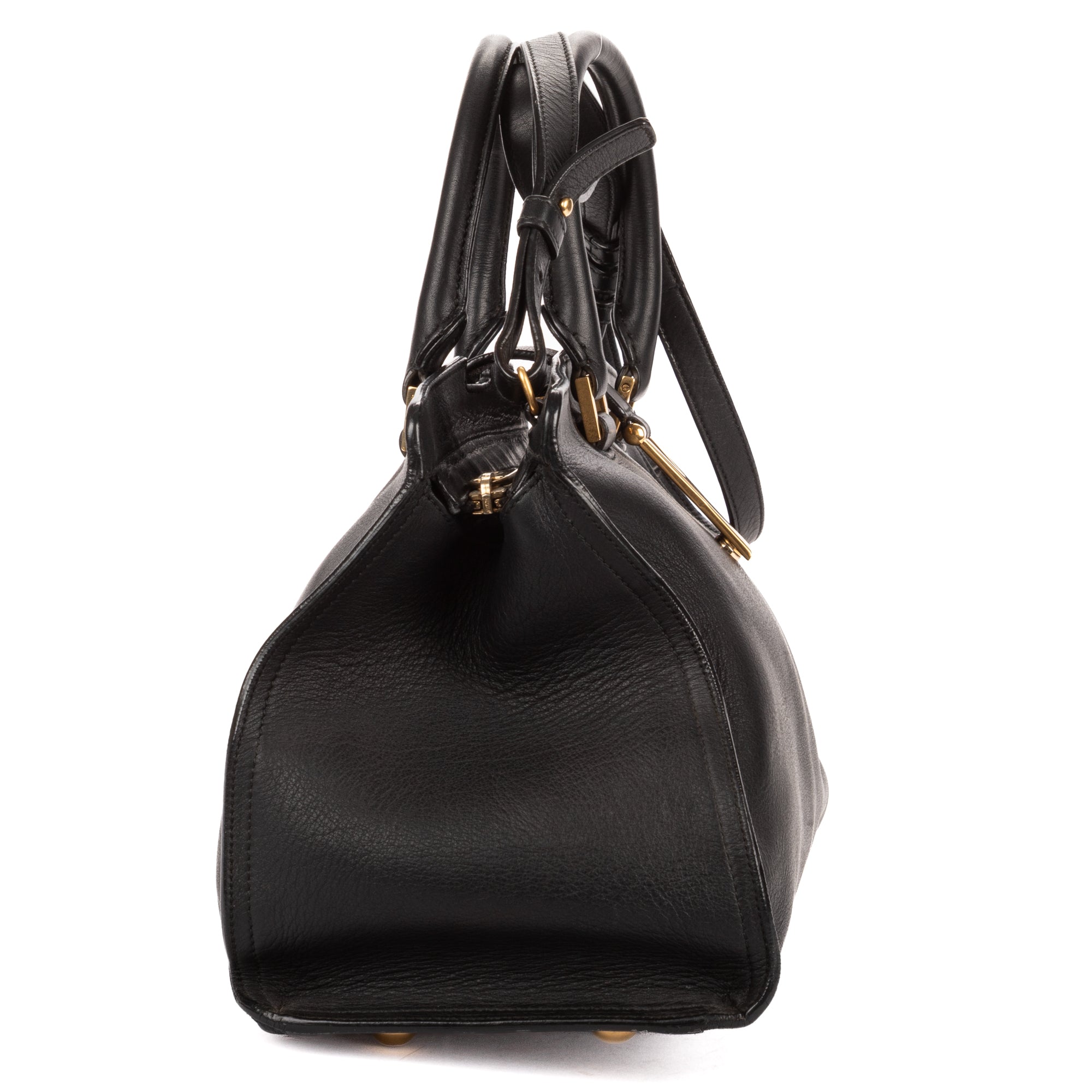 Shoulder Bag Small Cabas ChYc Small Black Calfskin Leather