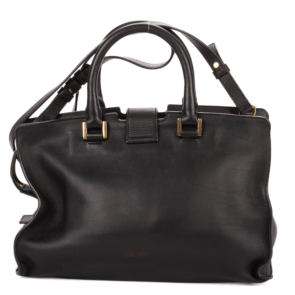 Shoulder Bag Small Cabas ChYc Small Black Calfskin Leather
