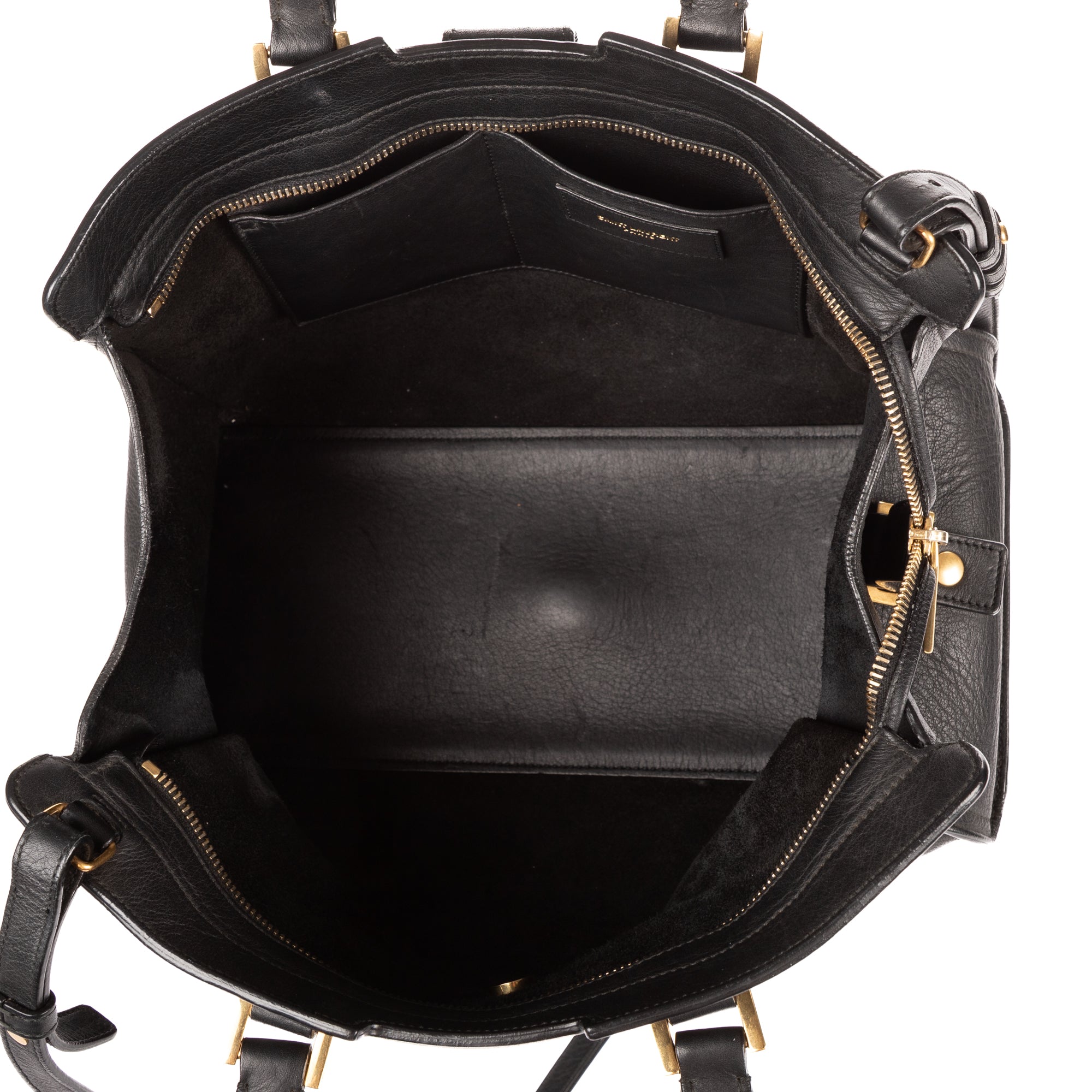 Shoulder Bag Small Cabas ChYc Small Black Calfskin Leather