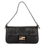 Shoulder Bag Re- Edition Baguette Black Logo Embossed Leather