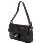 Shoulder Bag Re- Edition Baguette Black Logo Embossed Leather