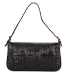Shoulder Bag Re- Edition Baguette Black Logo Embossed Leather