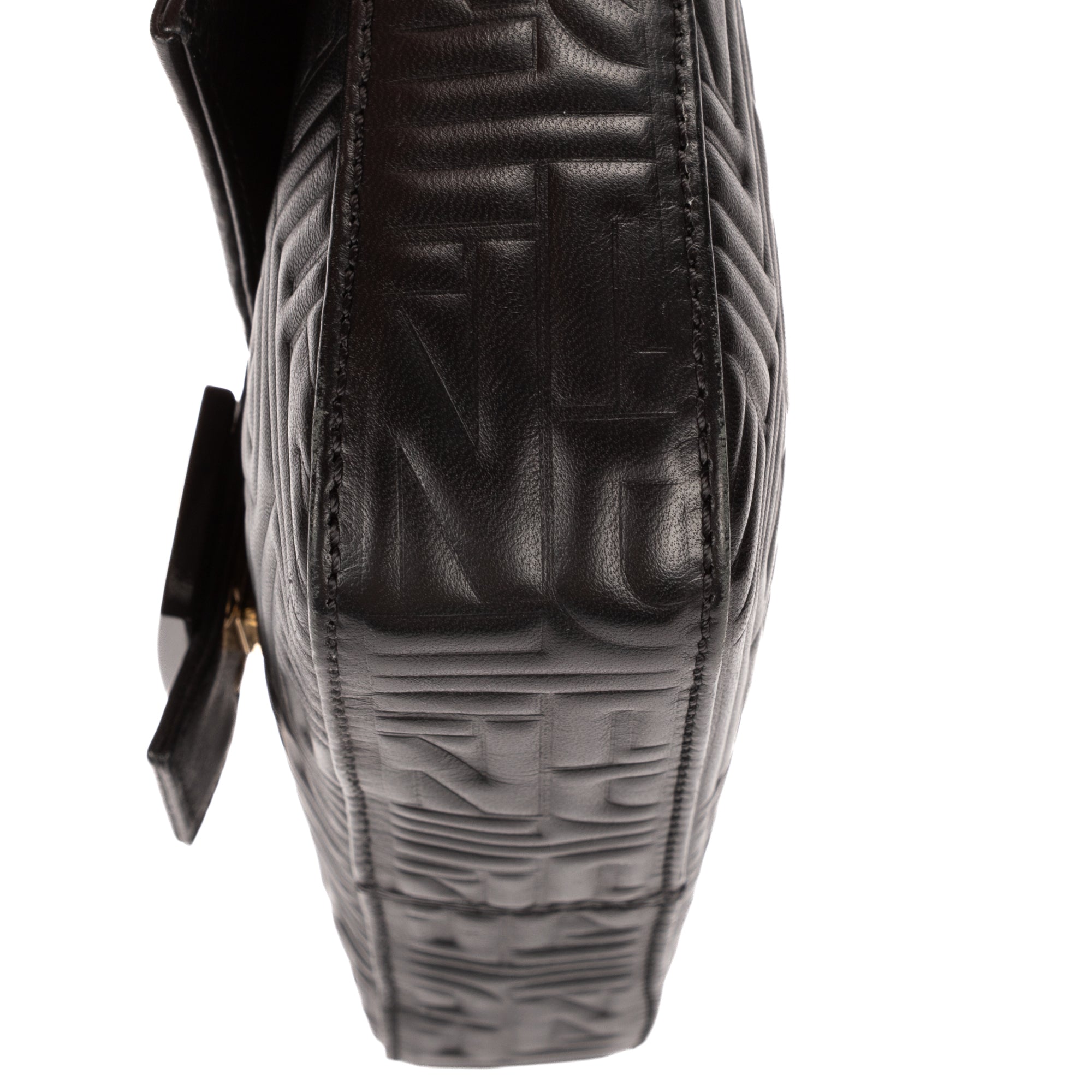 Shoulder Bag Re- Edition Baguette Black Logo Embossed Leather