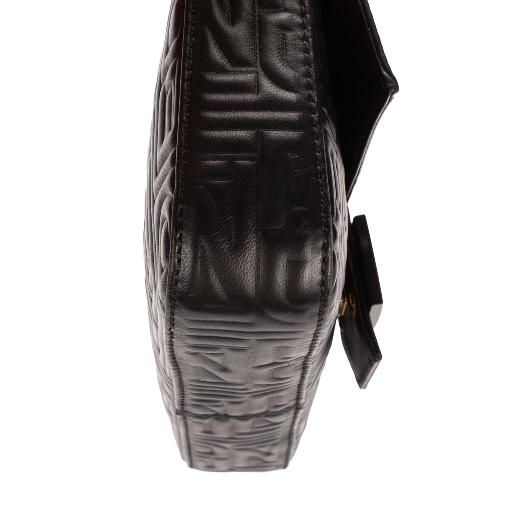 Shoulder Bag Re- Edition Baguette Black Logo Embossed Leather