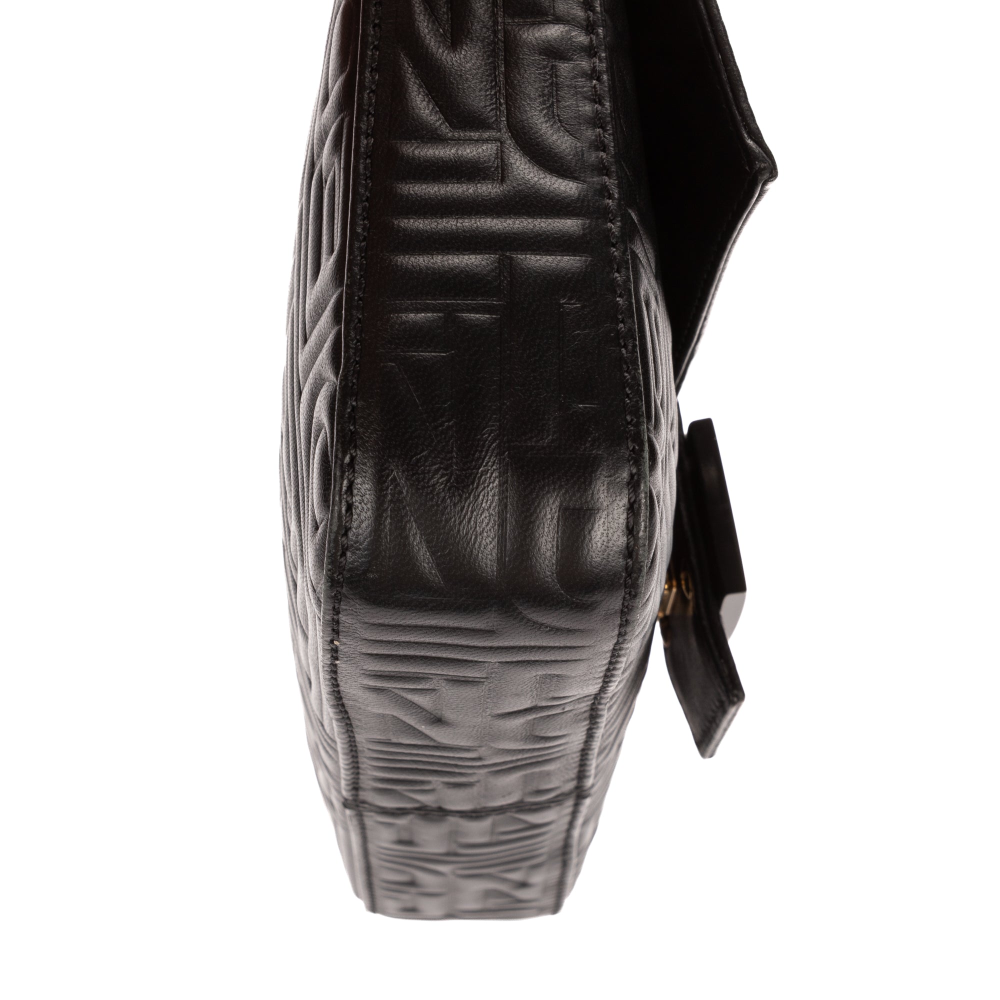 Shoulder Bag Re- Edition Baguette Black Logo Embossed Leather