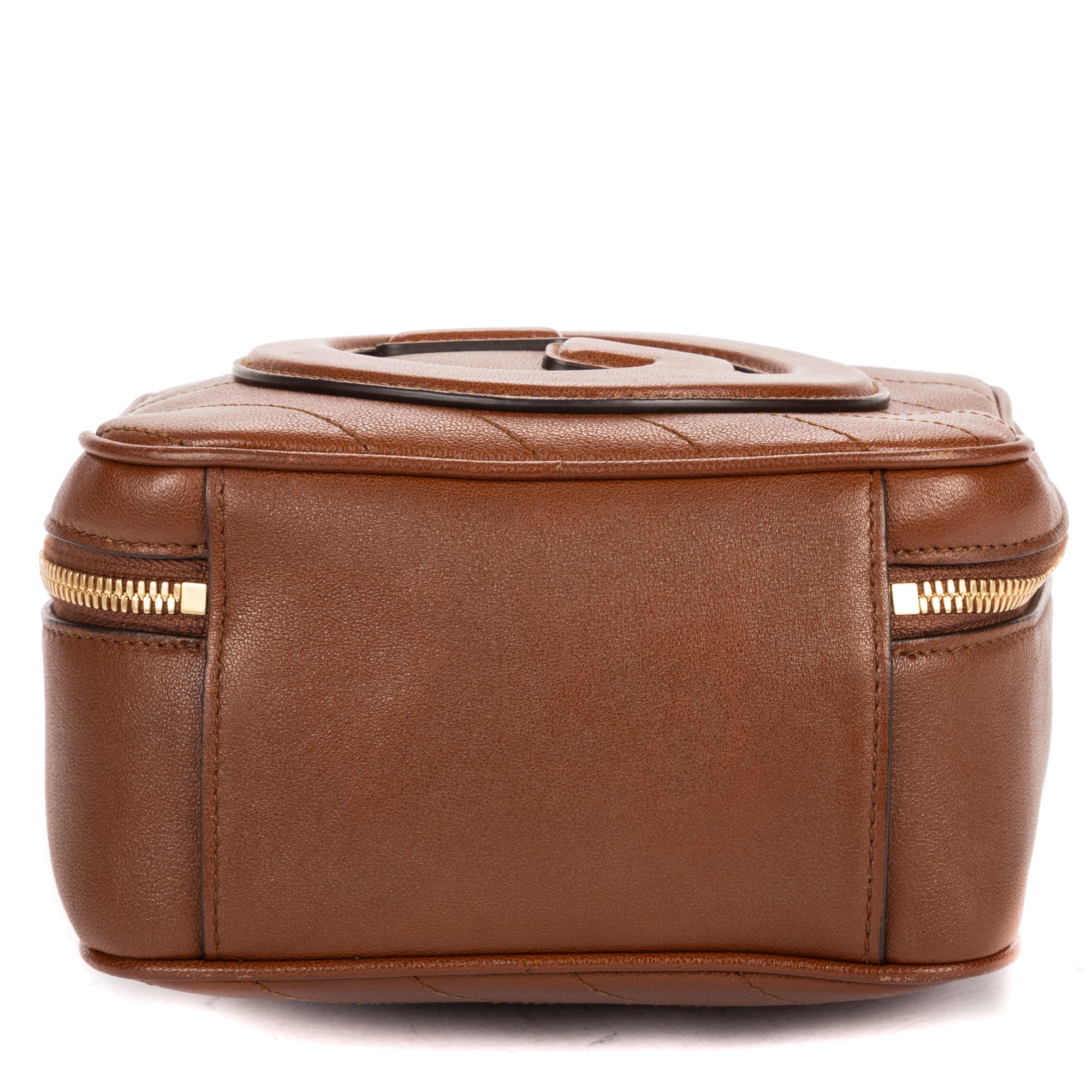 Shoulder Bag Blondie Top Handle Brown Calfskin Leather