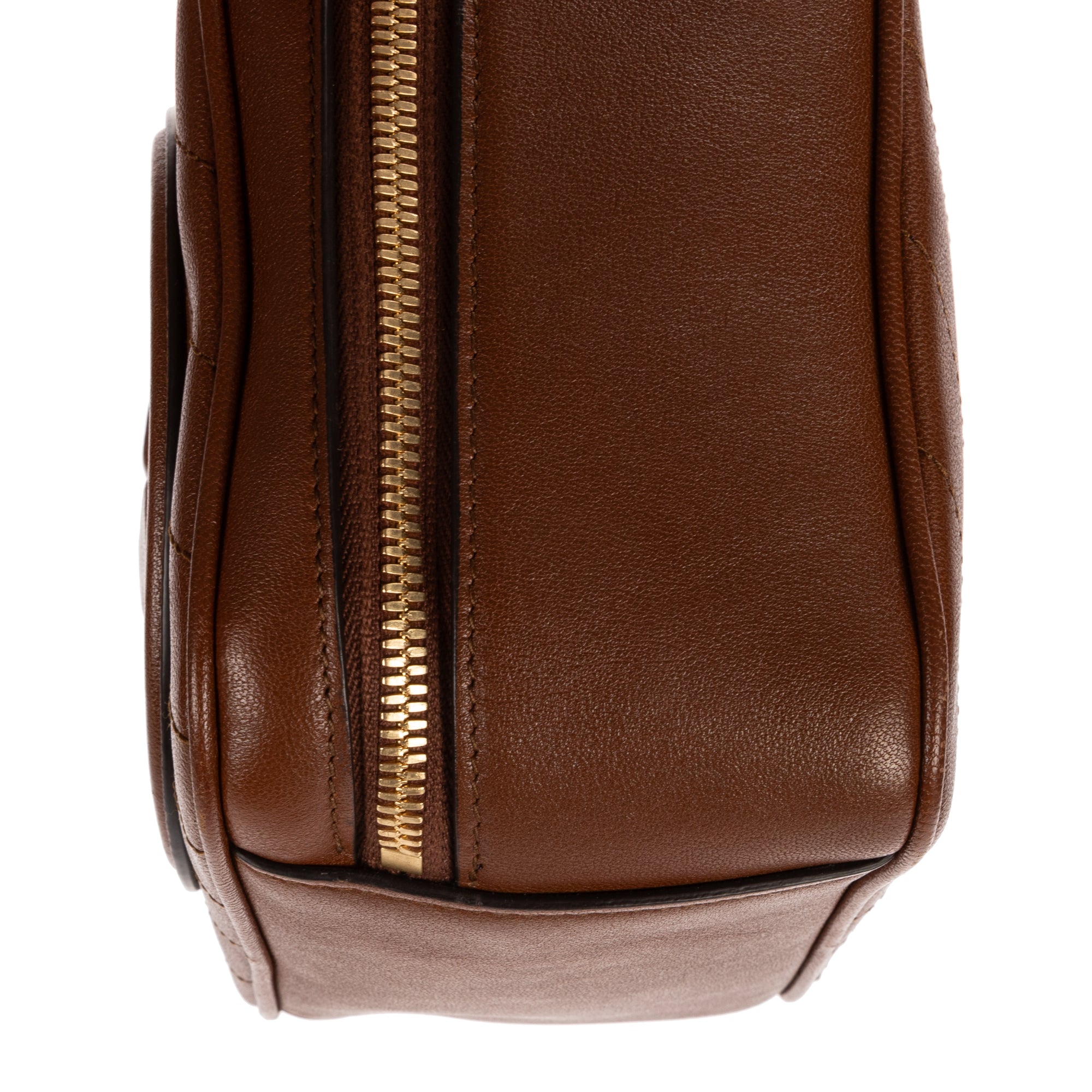 Shoulder Bag Blondie Top Handle Brown Calfskin Leather