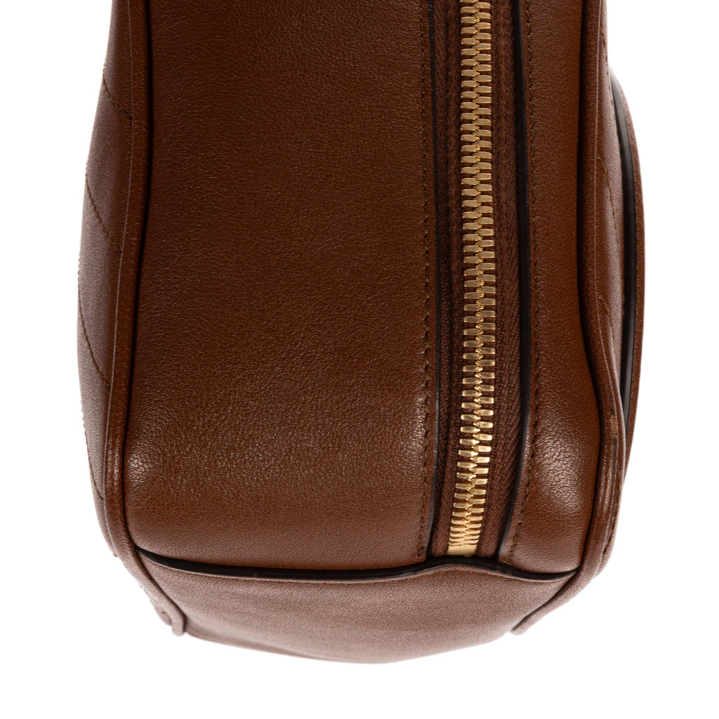 Shoulder Bag Blondie Top Handle Brown Calfskin Leather