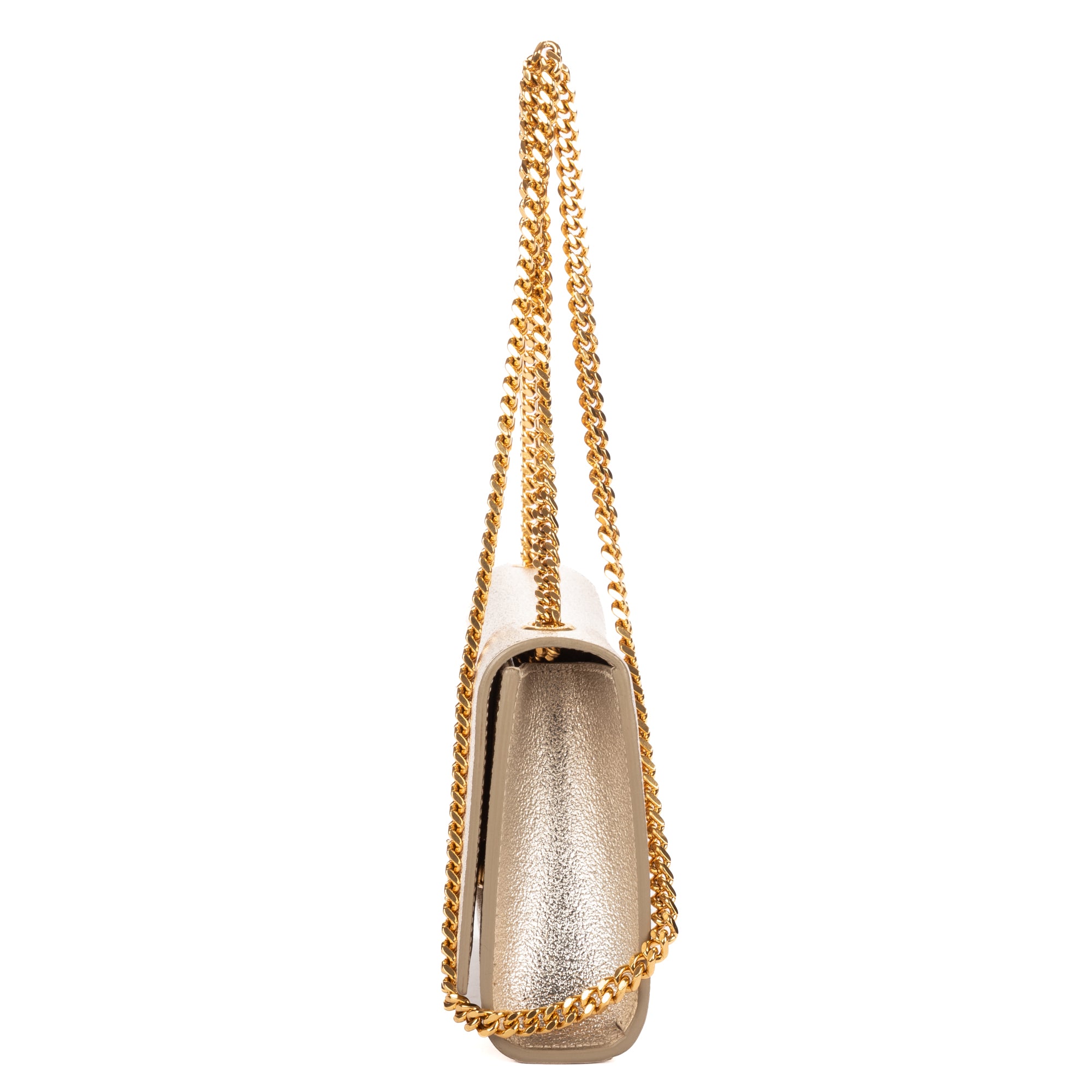 Shoulder Bag Small Kate Small Metallic Champagne Gold Embossed Calfskin Leather
