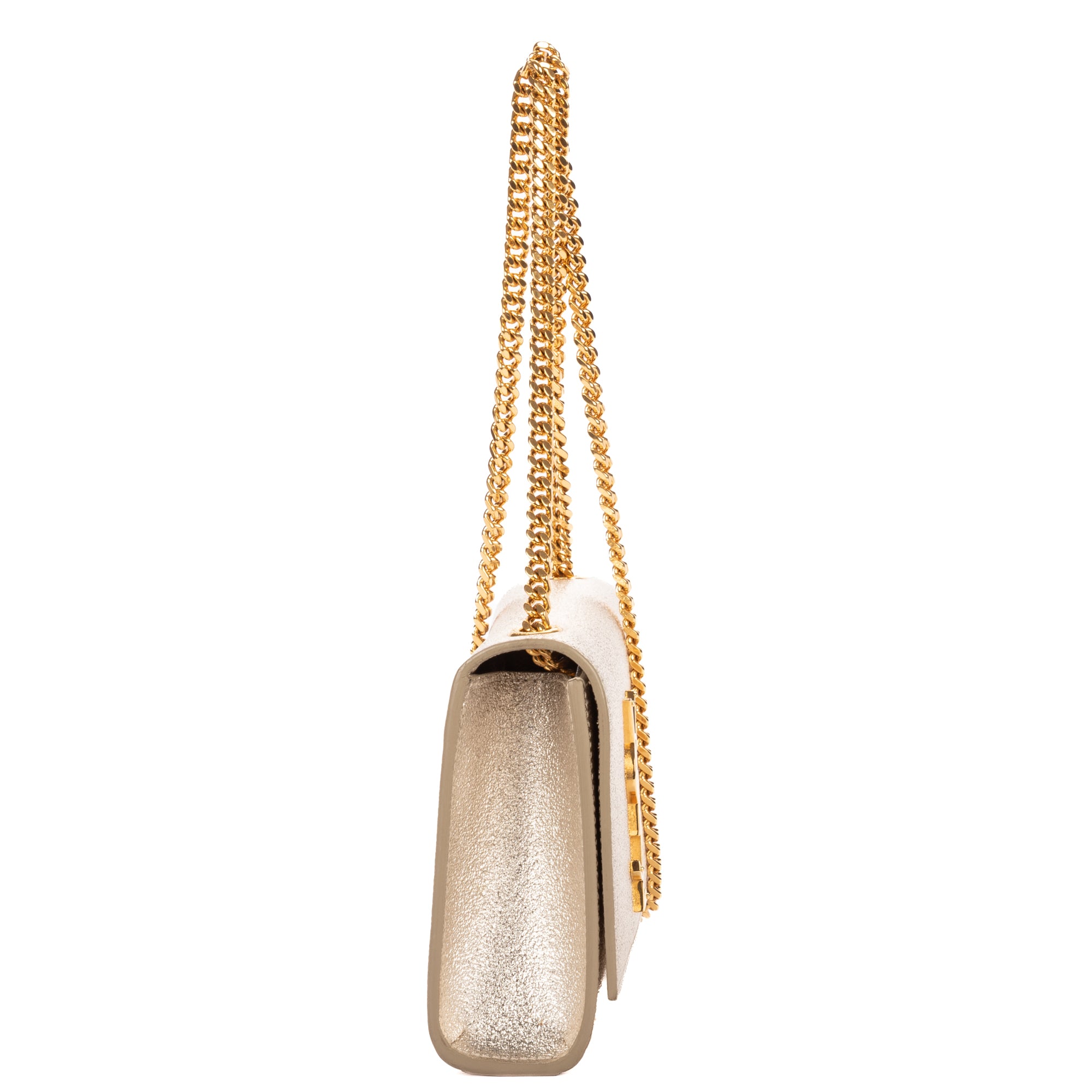 Shoulder Bag Small Kate Small Metallic Champagne Gold Embossed Calfskin Leather