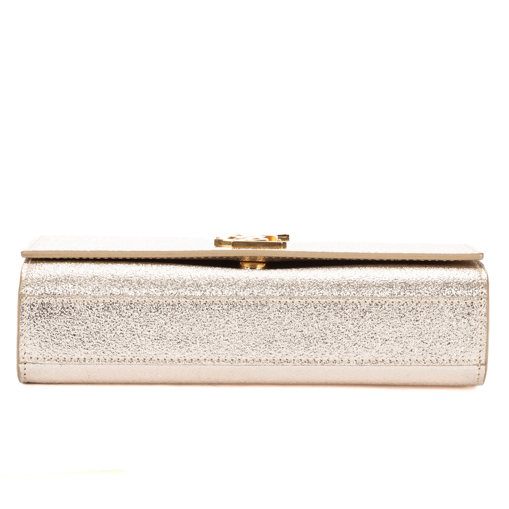 Shoulder Bag Small Kate Small Metallic Champagne Gold Embossed Calfskin Leather