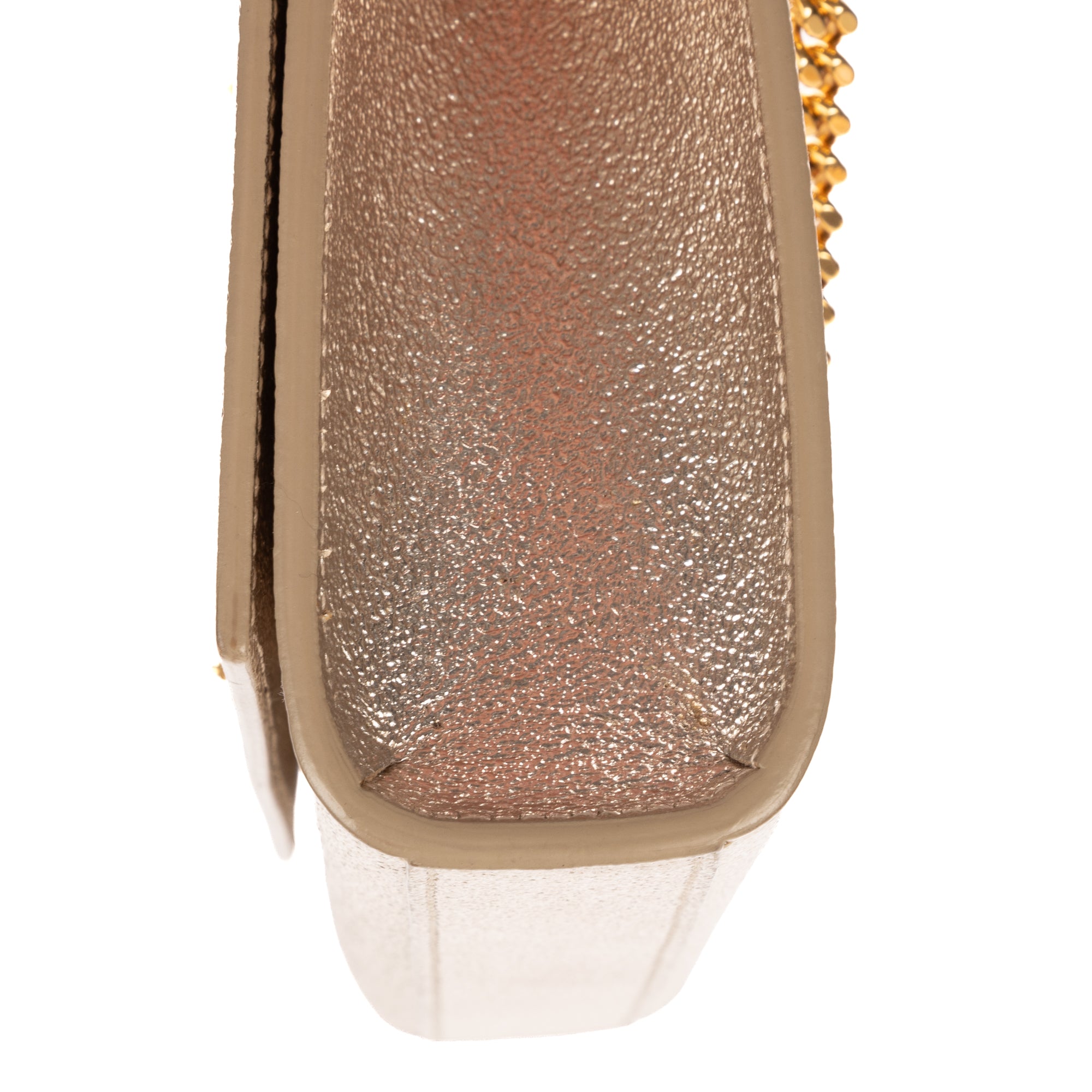 Shoulder Bag Small Kate Small Metallic Champagne Gold Embossed Calfskin Leather